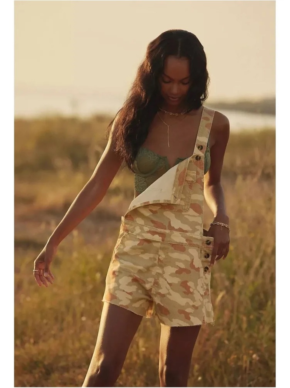 NWT - Pilcro Camo Printed Shortalls